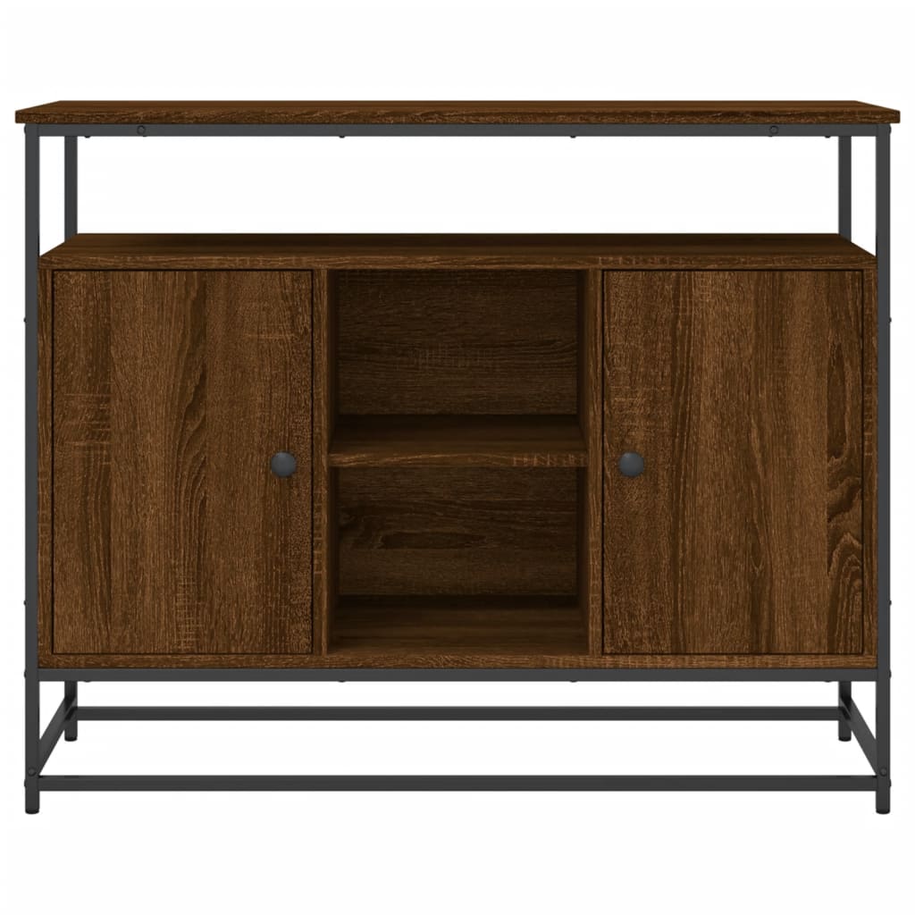 Buffet chêne marron 100x35x80 cm bois d'ingénierie