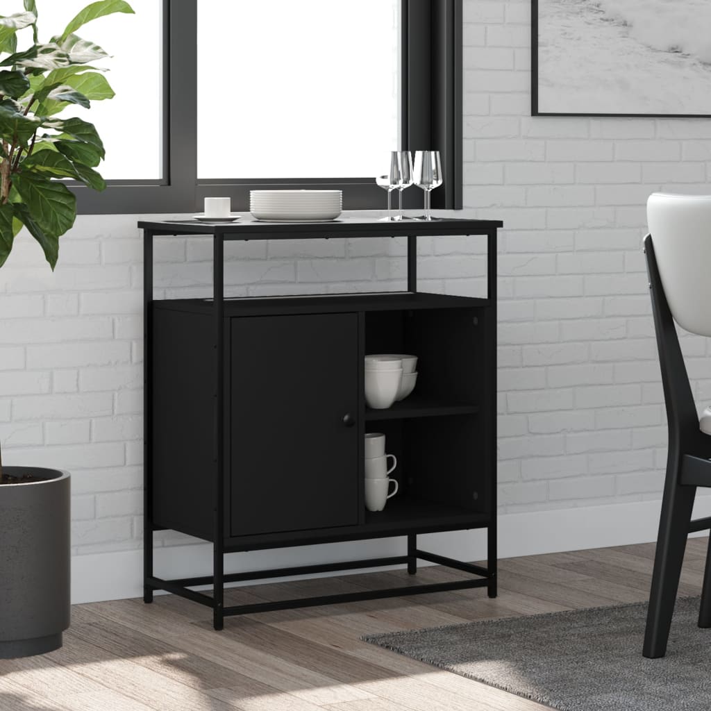Buffet noir 69x35x80 cm bois d'ingénierie - XIOS