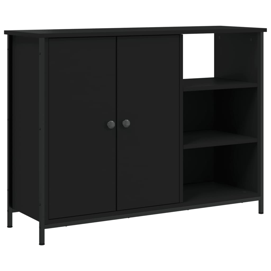 Buffet noir 100x33x75 cm bois d'ingénierie - XIOS