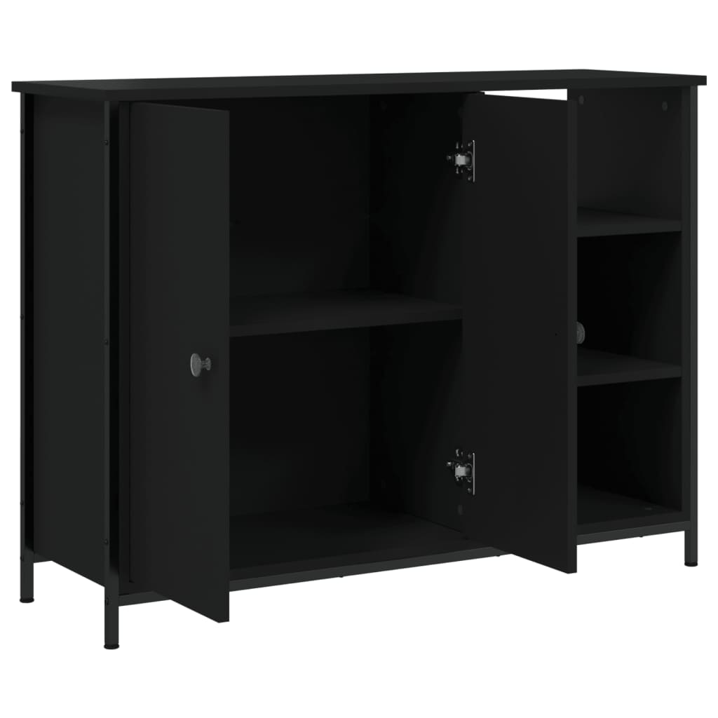 Buffet noir 100x33x75 cm bois d'ingénierie - XIOS