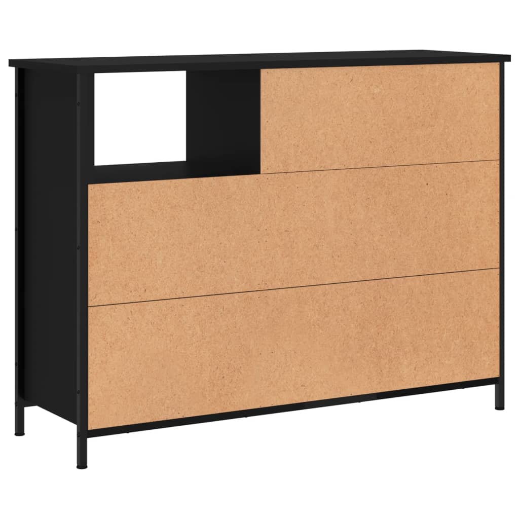 Buffet noir 100x33x75 cm bois d'ingénierie - XIOS
