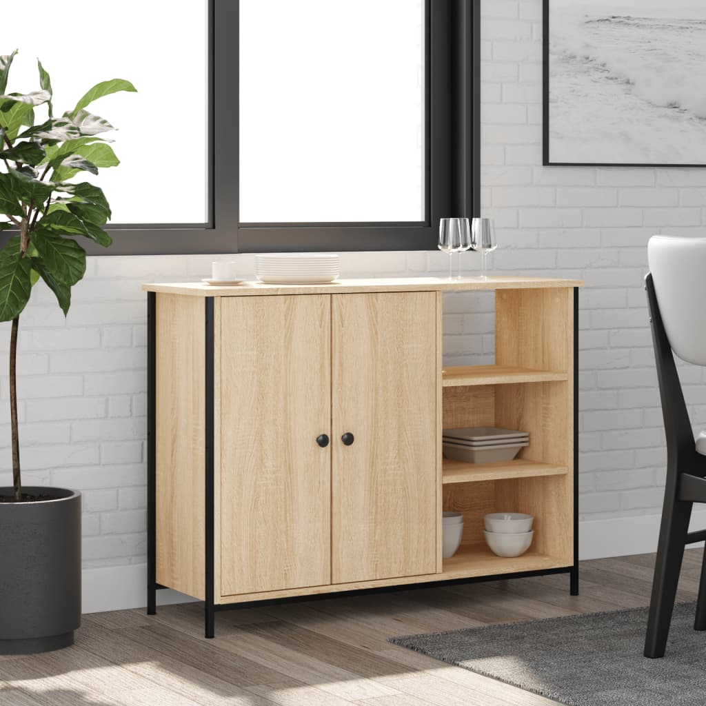 Buffet chêne sonoma 100x33x75 cm bois d'ingénierie - XIOS