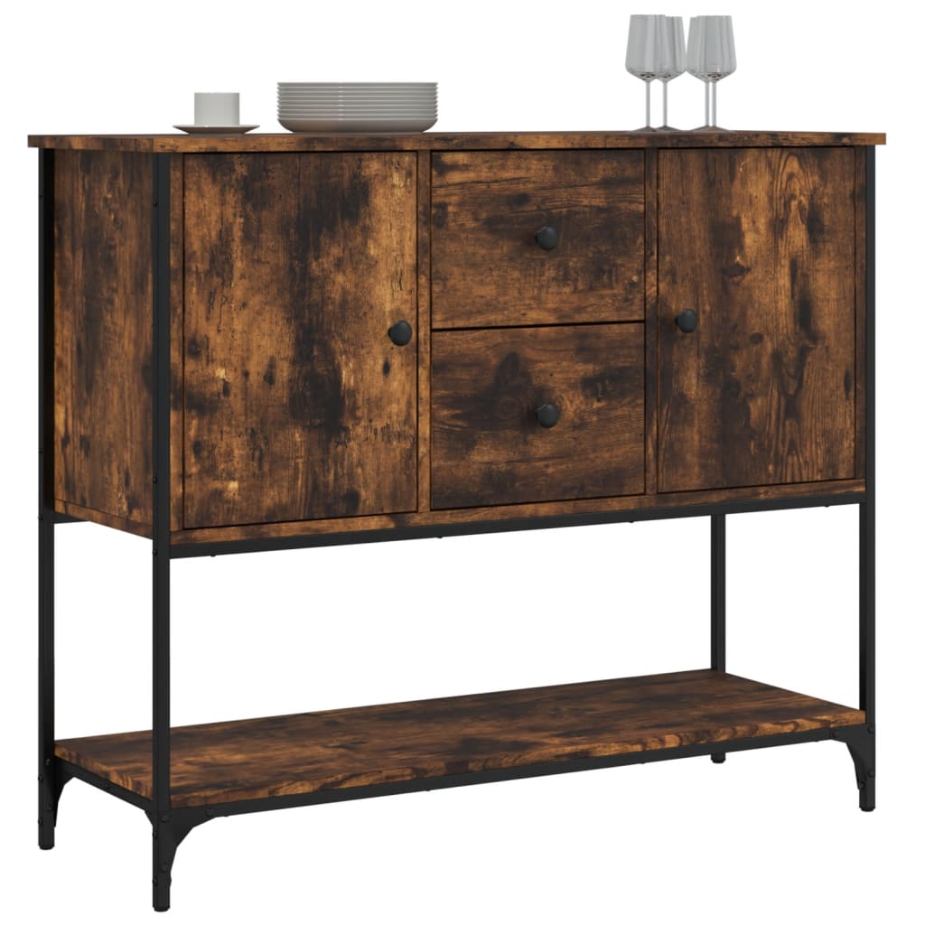 Buffet chêne fumé 100x36x85 cm bois d'ingénierie - XIOS