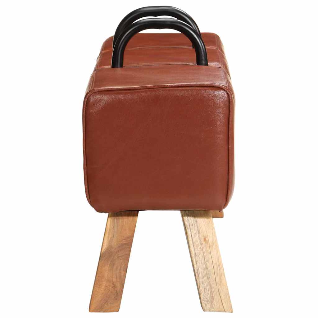 Banc de gymnastique marron 110 cm cuir véritable - XIOS