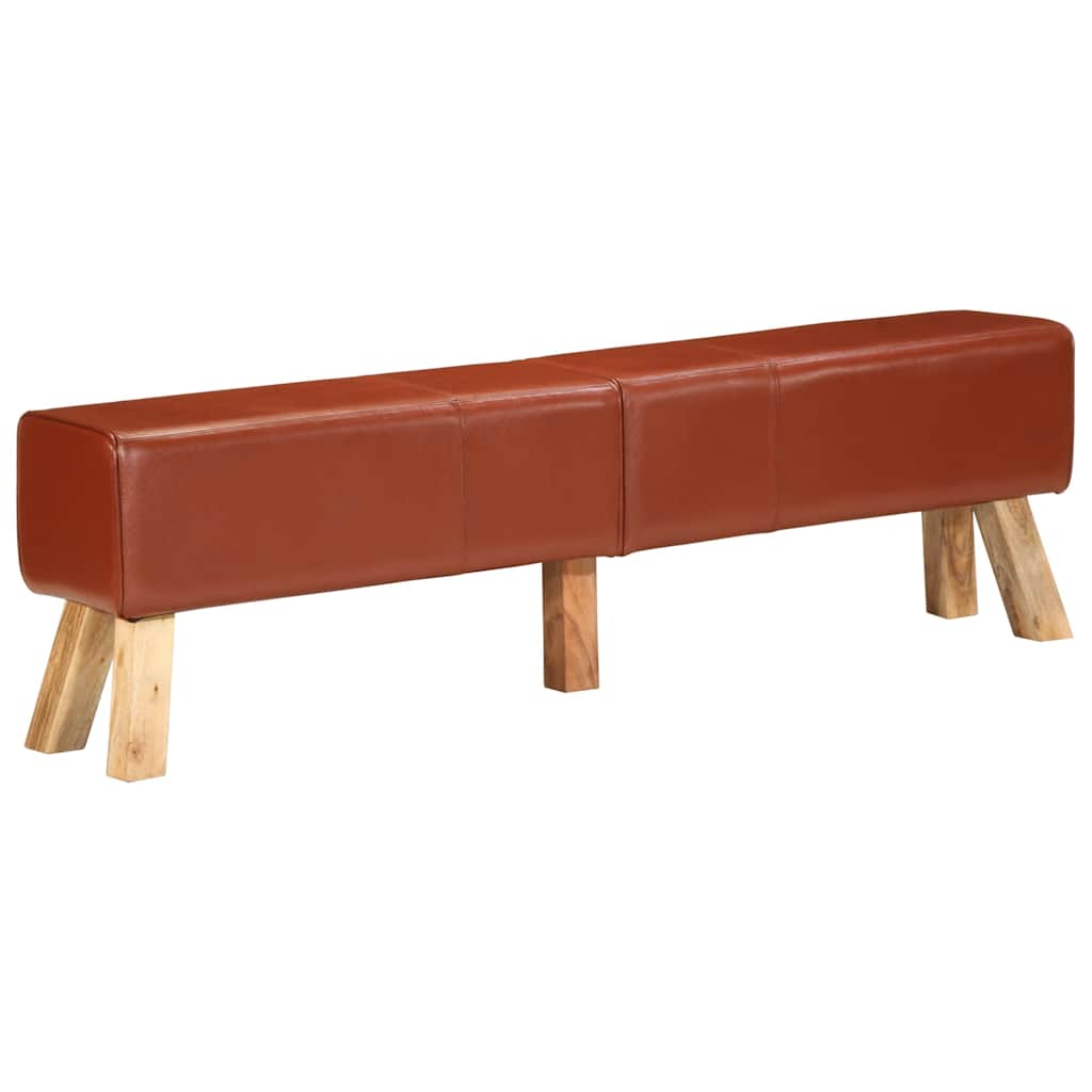 Banc de gymnastique marron 160 cm cuir véritable - XIOS
