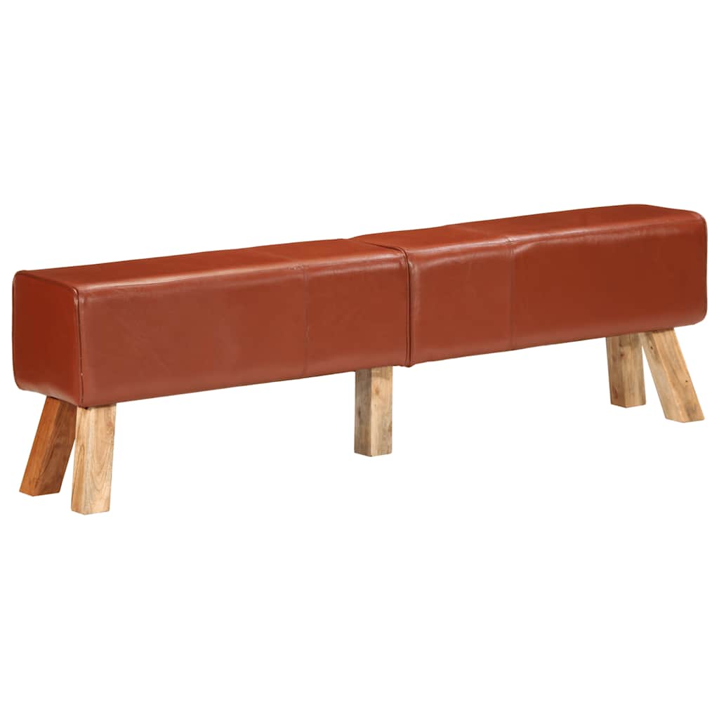 Banc de gymnastique marron 160 cm cuir véritable - XIOS
