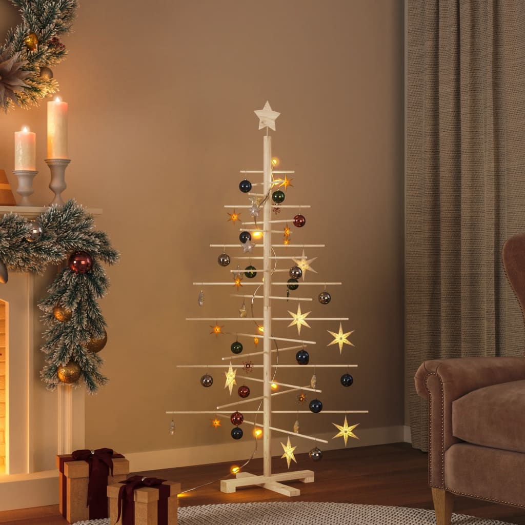 Arbre de Noël en bois pour décoration 150 cm bois massif de pin - XIOS
