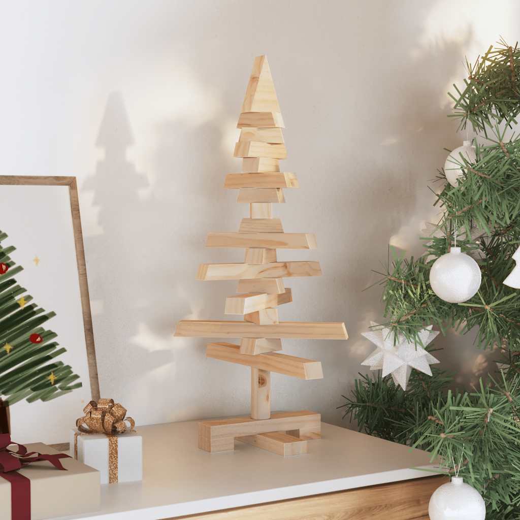 Arbre de Noël en bois pour décoration 60 cm bois massif de pin - XIOS
