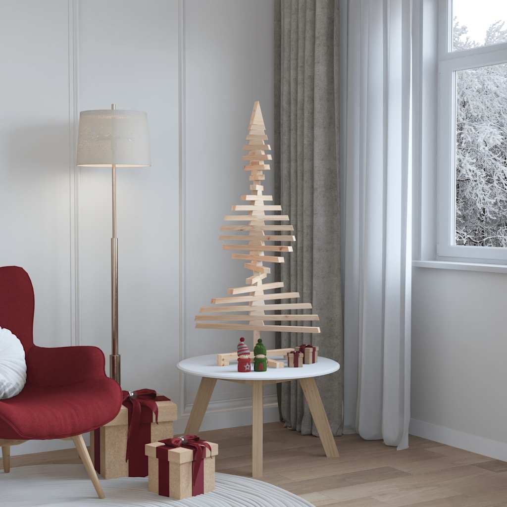 Arbre de Noël en bois pour décoration 120 cm bois massif de pin - XIOS