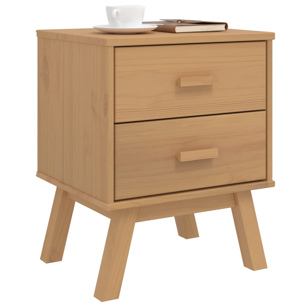Table de chevet OLDEN marron bois de pin solide - XIOS