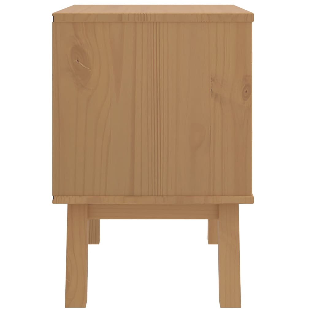Table de chevet OLDEN gris et marron bois de pin solide - XIOS