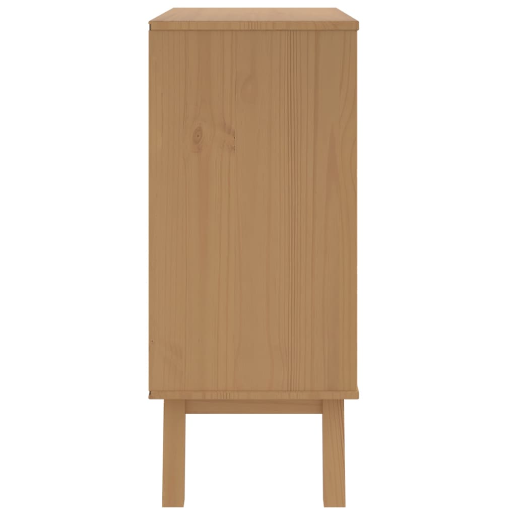 Armoire à tiroirs OLDEN blanc et marron bois de pin solide - XIOS