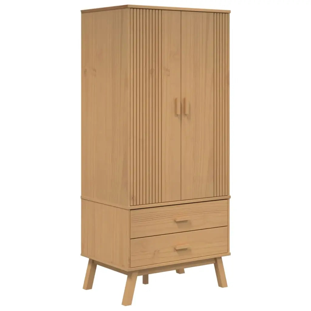 Garde-robe OLDEN marron 76,5x53x172 cm bois massif de pin - XIOS