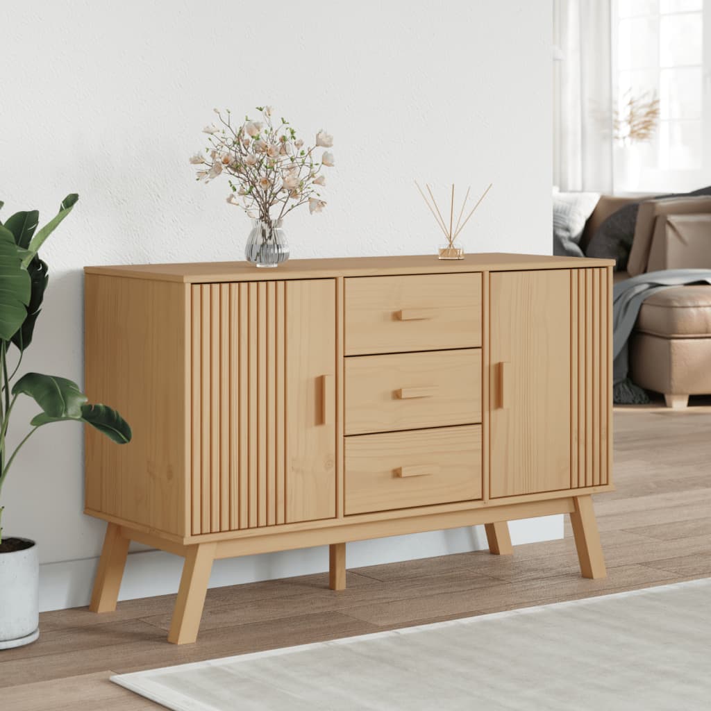 Buffet OLDEN marron 114x43x73,5 cm bois massif de pin - XIOS