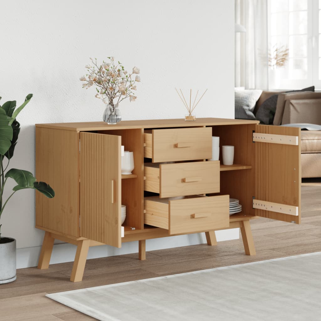 Buffet OLDEN marron 114x43x73,5 cm bois massif de pin - XIOS
