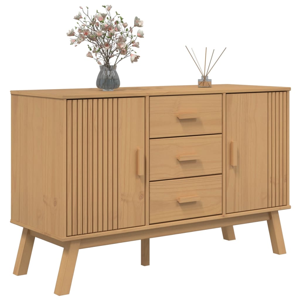 Buffet OLDEN marron 114x43x73,5 cm bois massif de pin - XIOS