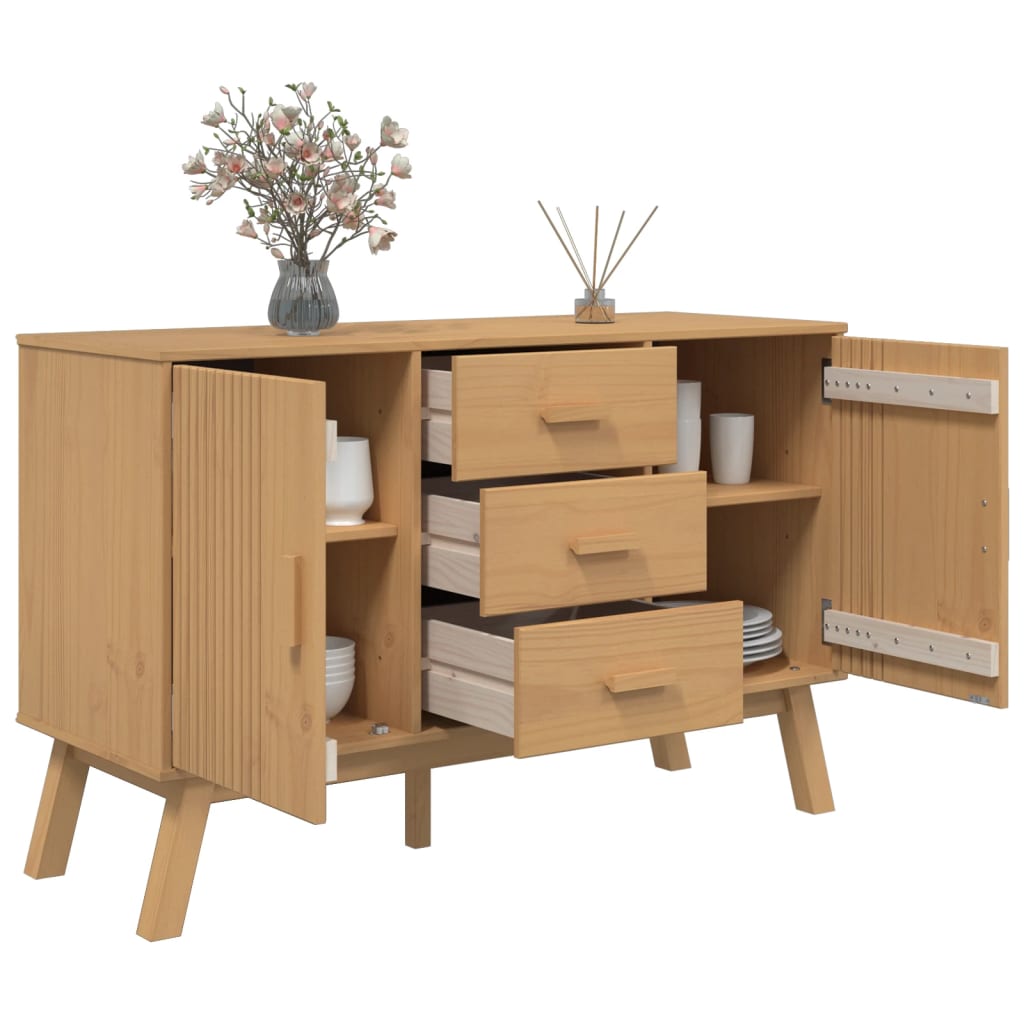 Buffet OLDEN marron 114x43x73,5 cm bois massif de pin - XIOS