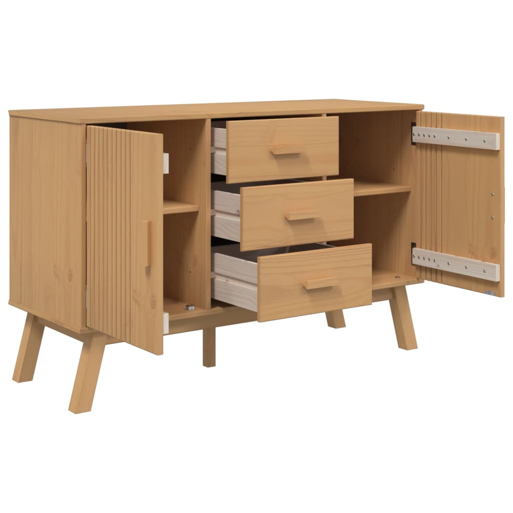 Buffet OLDEN marron 114x43x73,5 cm bois massif de pin - XIOS