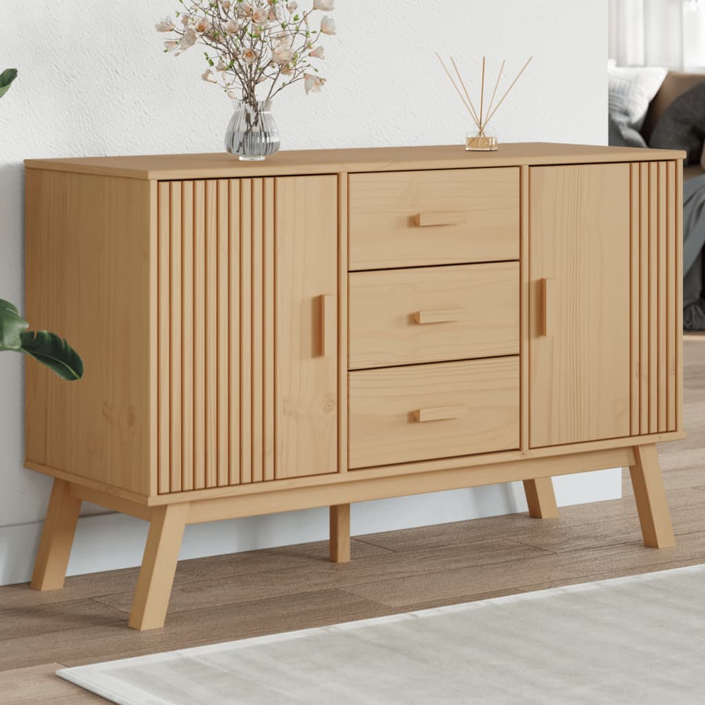 Buffet OLDEN marron 114x43x73,5 cm bois massif de pin - XIOS