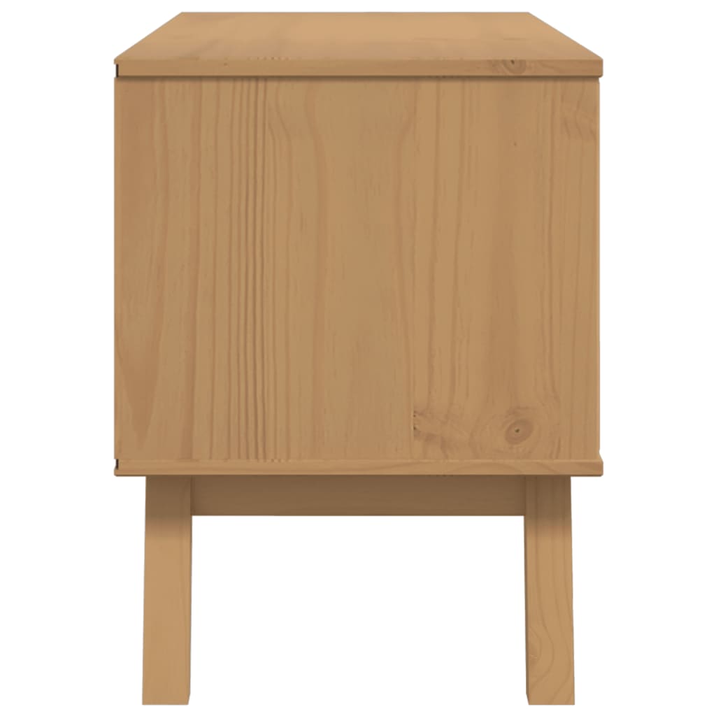 Meuble TV OLDEN gris et marron 114x43x57 cm bois de pin massif Meubles TV vidaXL   