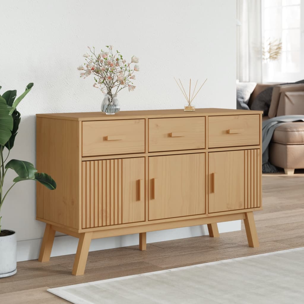 Buffet OLDEN marron 114x43x73,5 cm bois massif de pin - XIOS