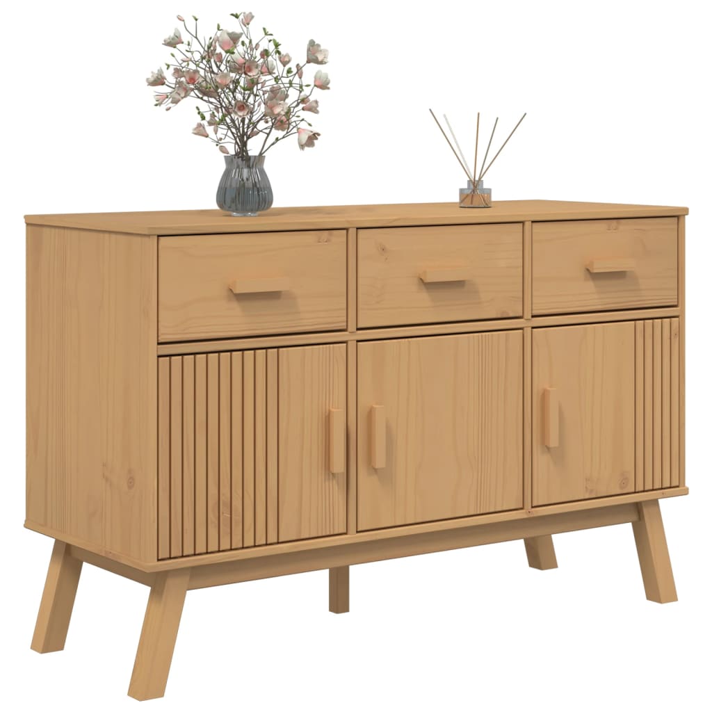 Buffet OLDEN marron 114x43x73,5 cm bois massif de pin - XIOS