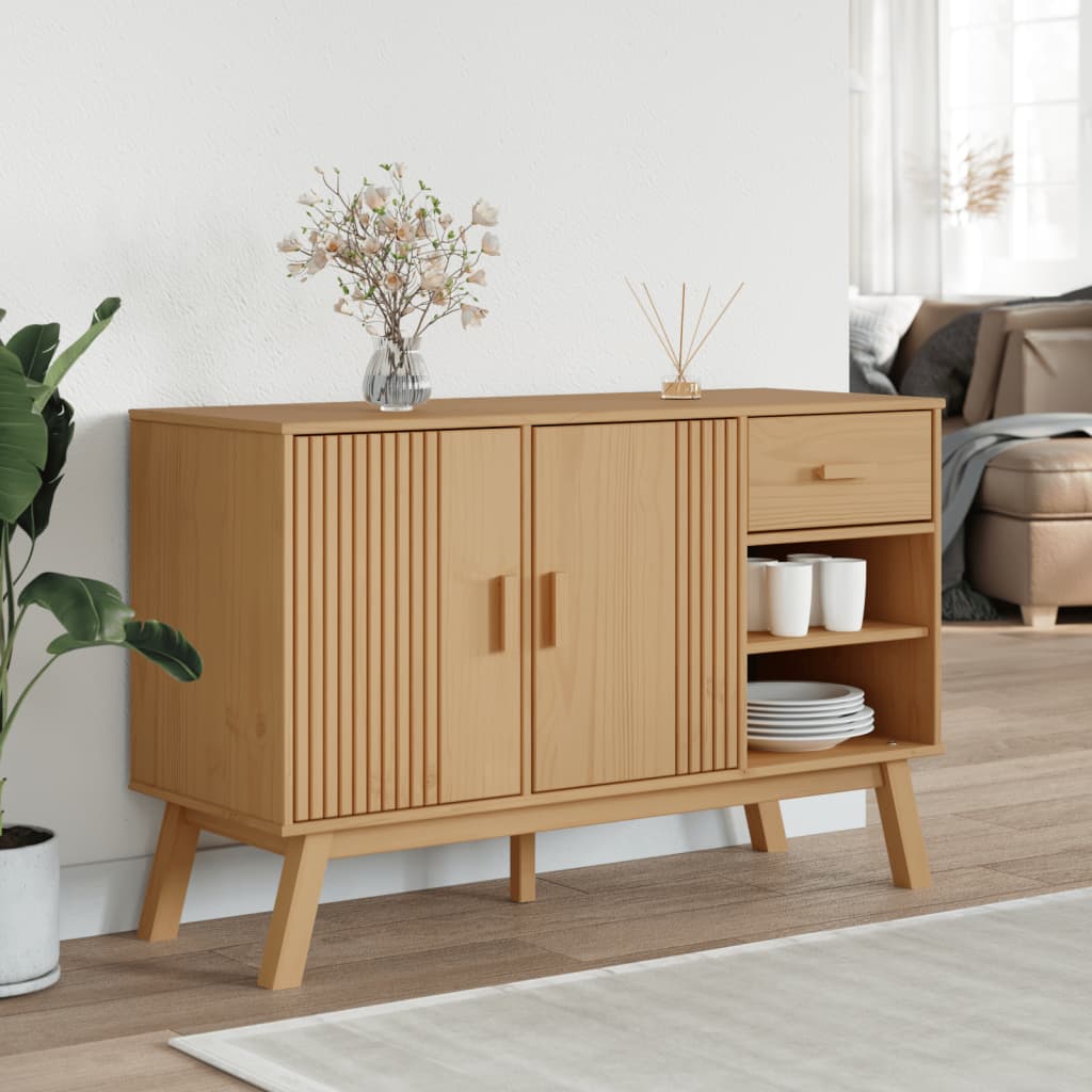 Buffet OLDEN marron 114x43x73,5 cm bois massif de pin - XIOS