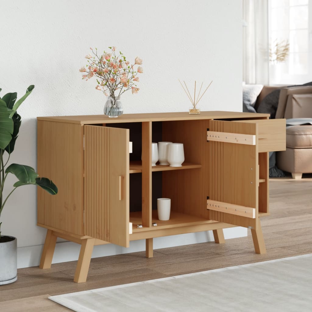 Buffet OLDEN marron 114x43x73,5 cm bois massif de pin - XIOS