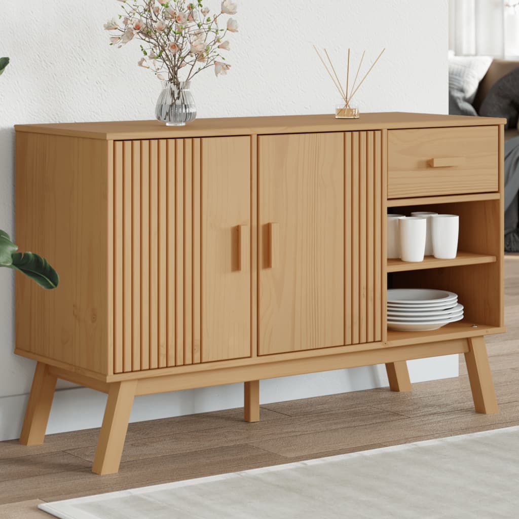 Buffet OLDEN marron 114x43x73,5 cm bois massif de pin - XIOS