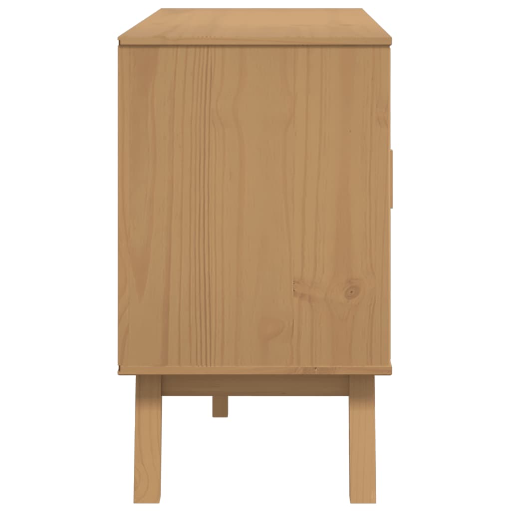 Buffet OLDEN gris et marron 114x43x73,5 cm bois massif de pin - XIOS