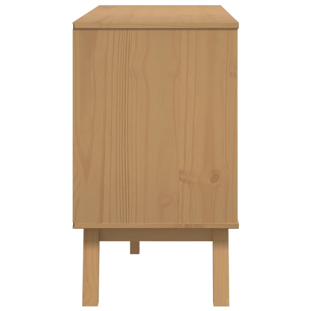 Buffet OLDEN gris et marron 114x43x73,5 cm bois massif de pin - XIOS