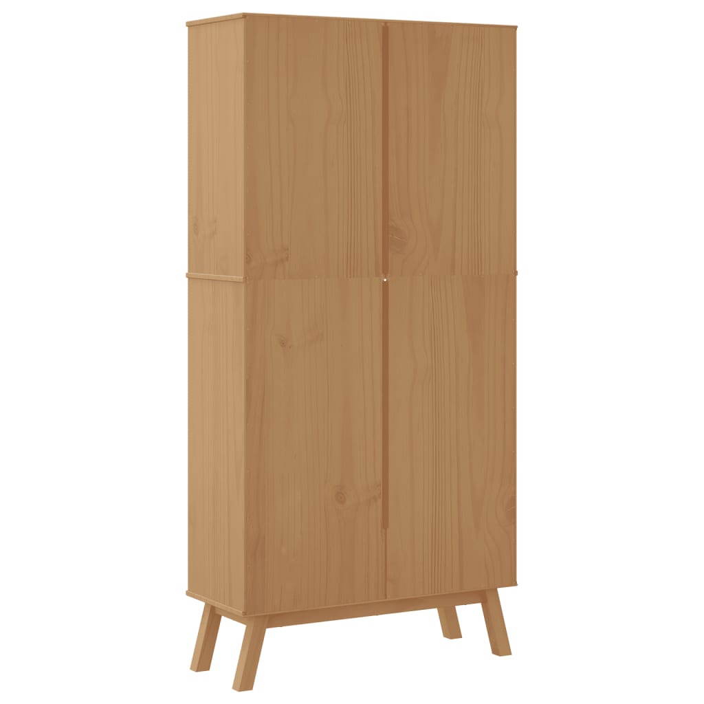 Bibliothèque à 4 niveaux OLDEN marron bois de pin massif - XIOS