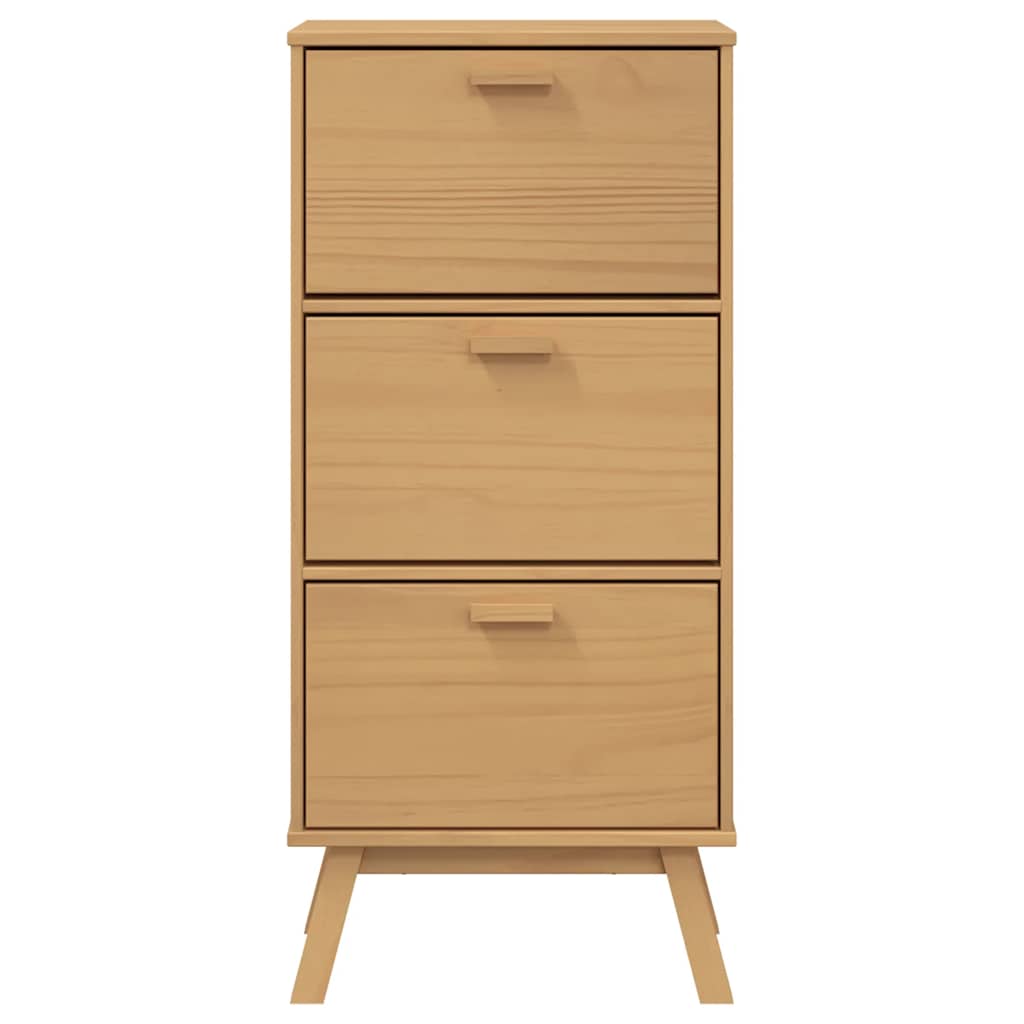 Armoire à chaussures OLDEN marron 55x35x120 cm bois pin massif - XIOS