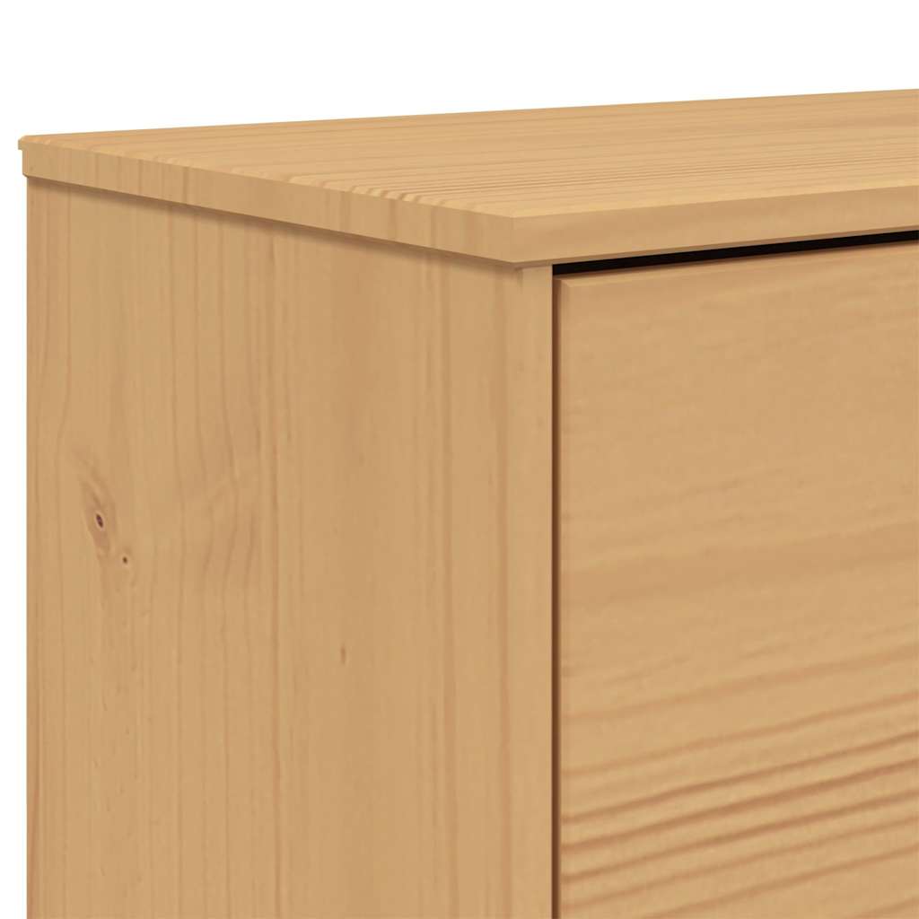Armoire à chaussures OLDEN marron 55x35x120 cm bois pin massif - XIOS