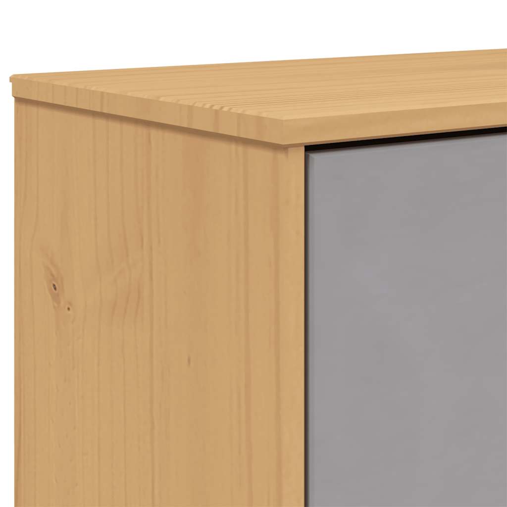 Armoire à chaussures OLDEN gris et marron bois massif de pin - XIOS