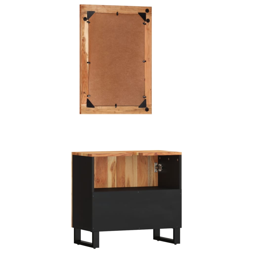 Ensemble de meubles de salle de bain 2 pcs bois massif d'acacia