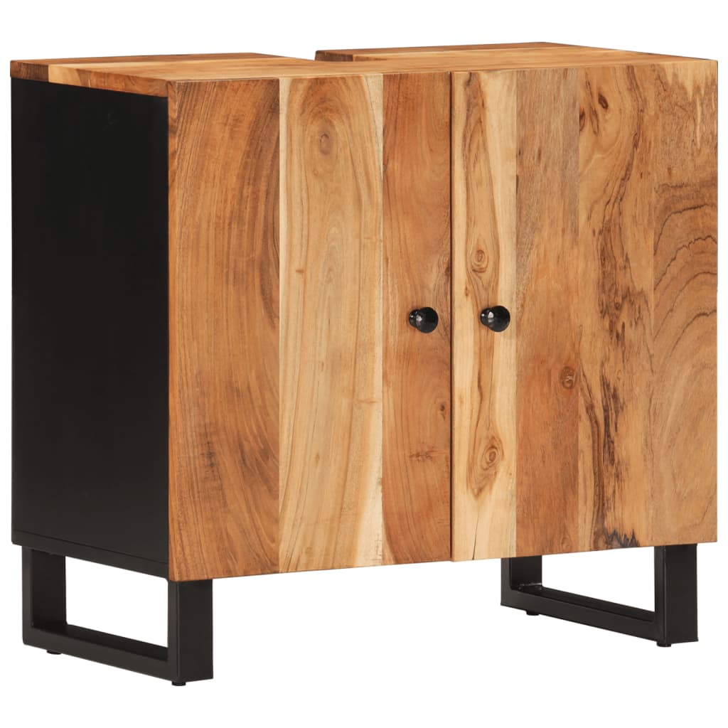 Ensemble de meubles de salle de bain 2 pcs bois massif d'acacia