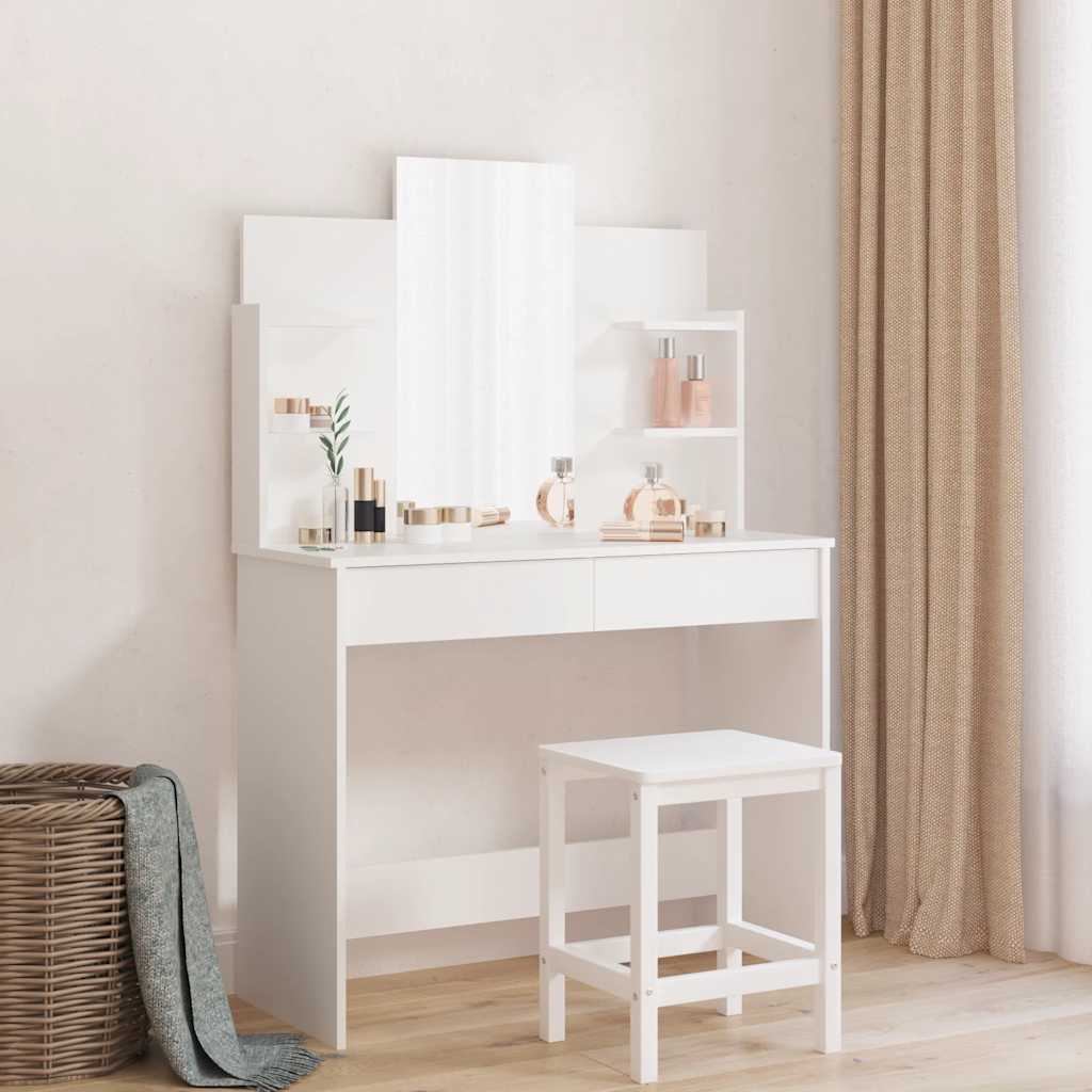 Coiffeuse avec miroir blanc 96x39x142 cm - XIOS