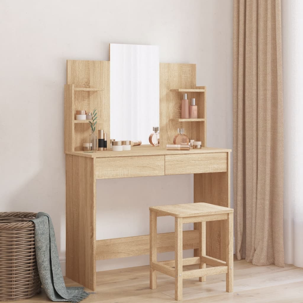 Coiffeuse avec miroir chêne sonoma 96x39x142 cm - XIOS