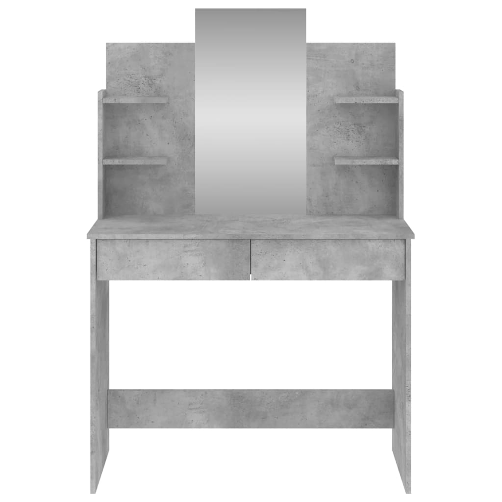Coiffeuse avec miroir gris béton 96x39x142 cm - XIOS