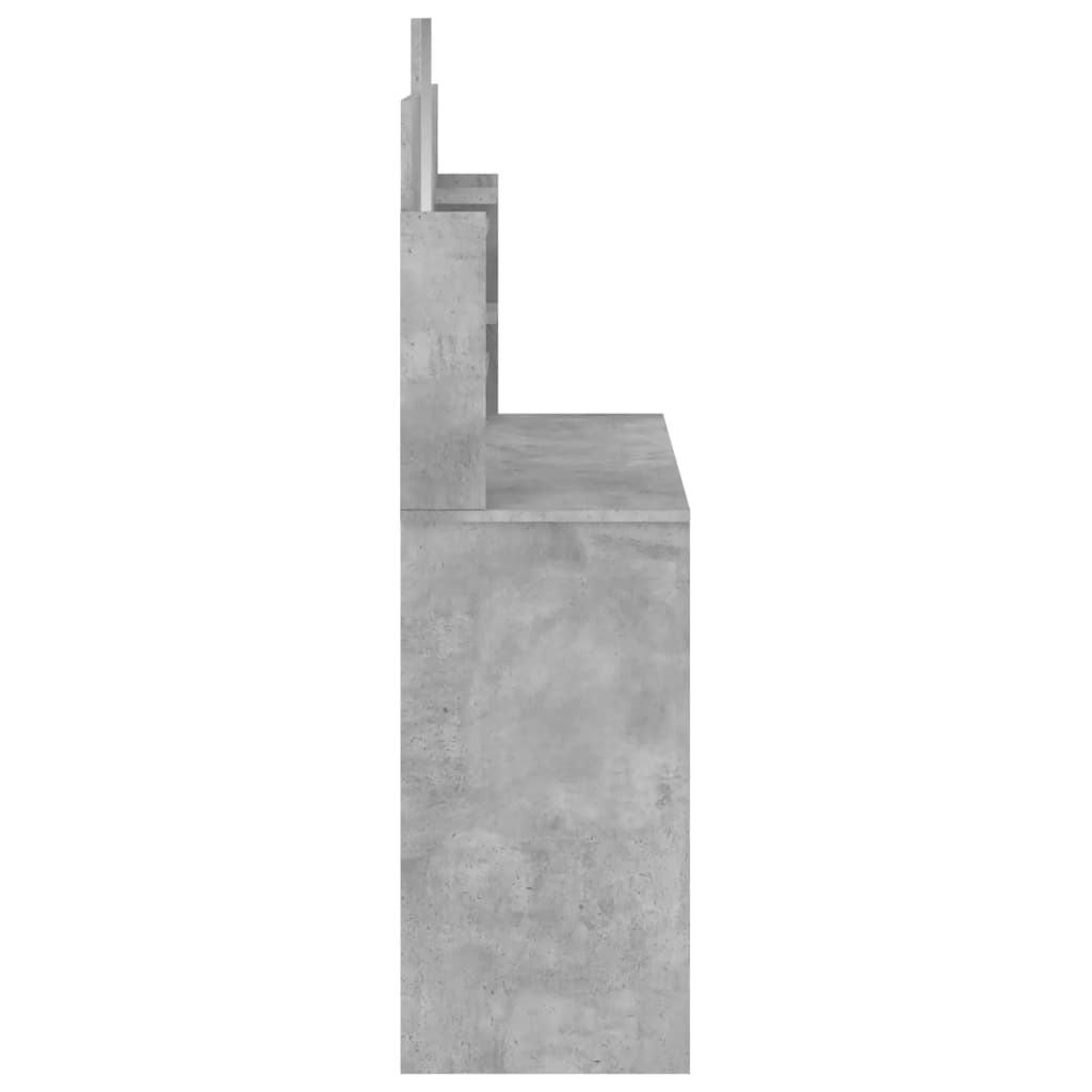 Coiffeuse avec miroir gris béton 96x39x142 cm - XIOS