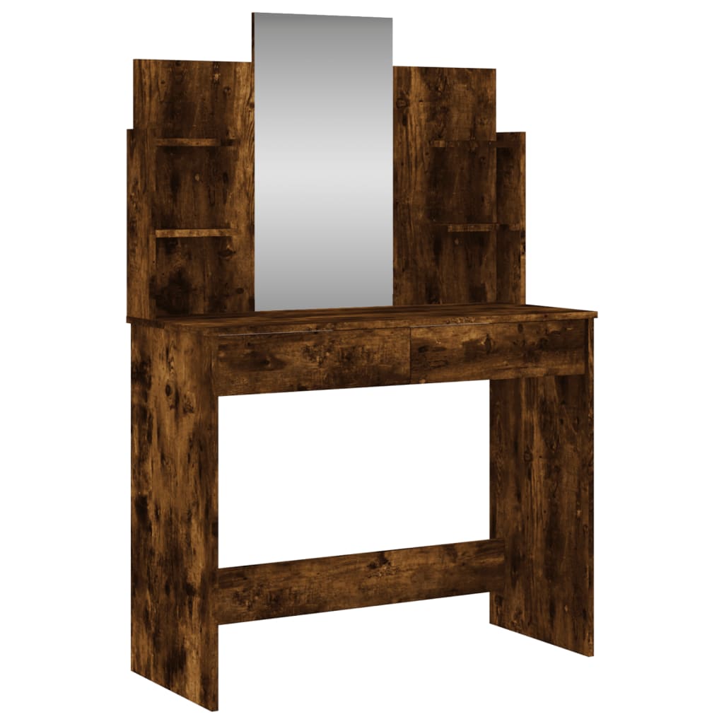 Coiffeuse avec miroir chêne fumé 96x39x142 cm - XIOS