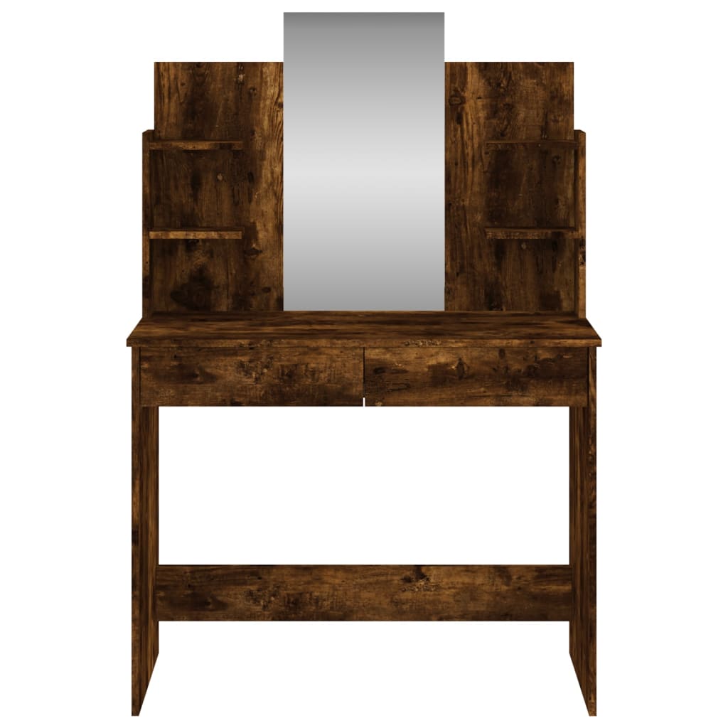 Coiffeuse avec miroir chêne fumé 96x39x142 cm - XIOS