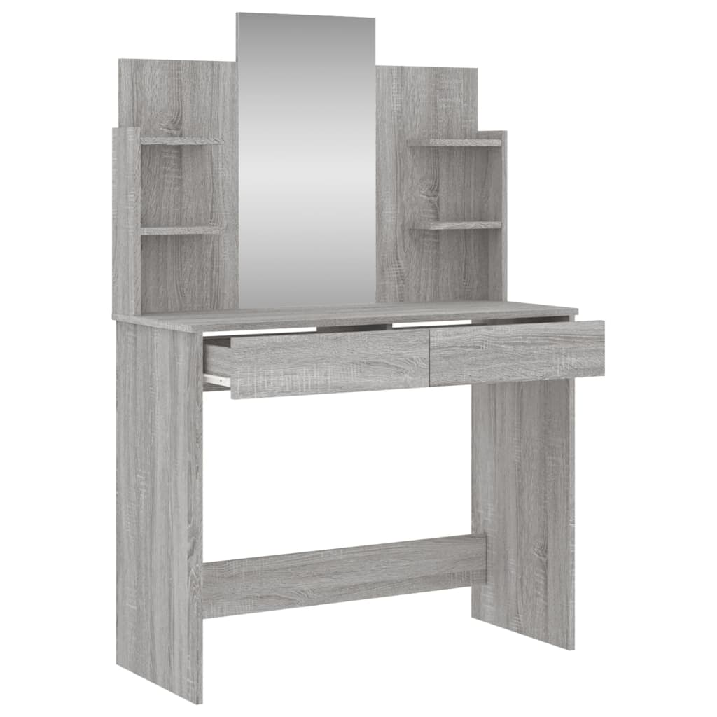 Coiffeuse avec miroir sonoma gris 96x39x142 cm - XIOS