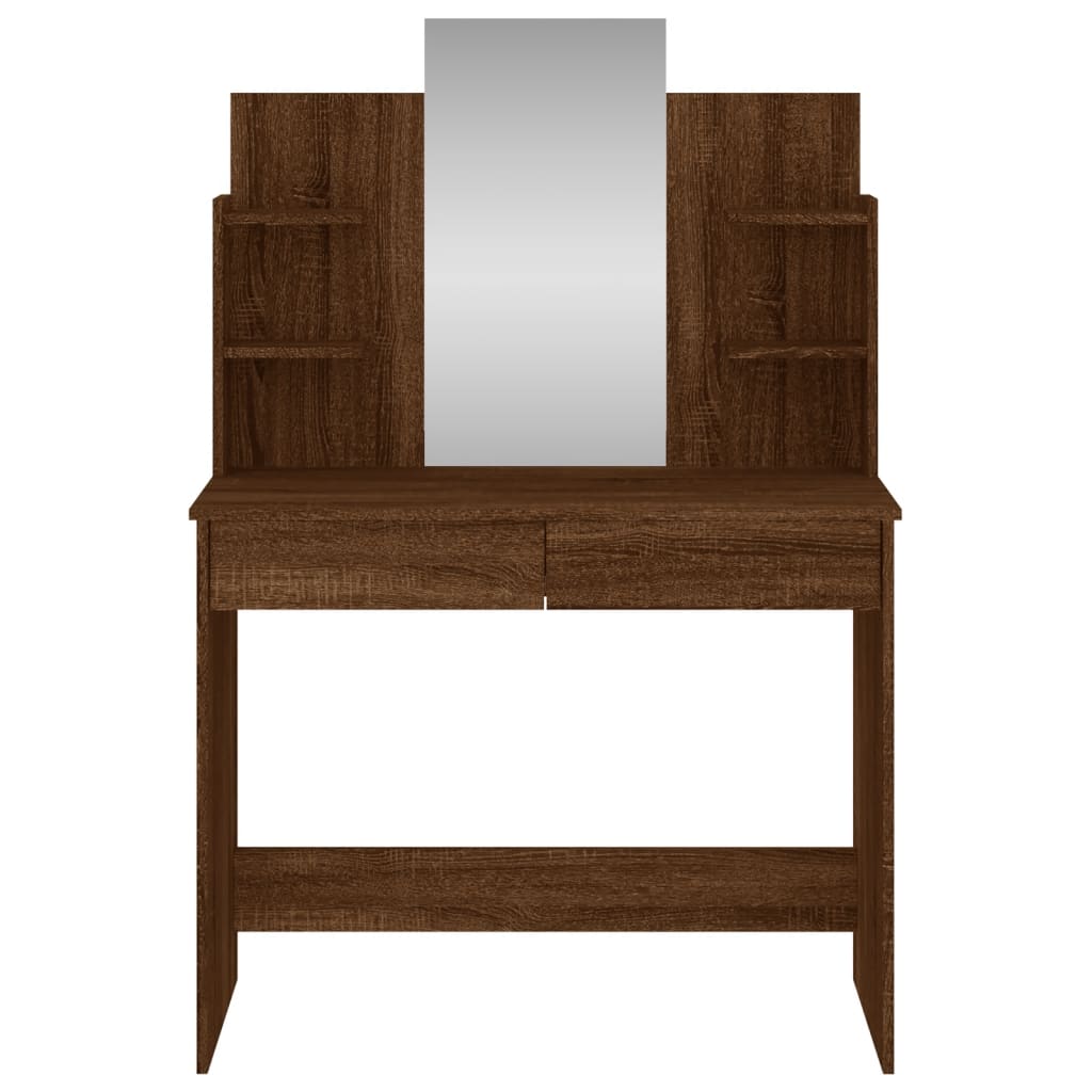 Coiffeuse avec miroir chêne marron 96x39x142 cm - XIOS