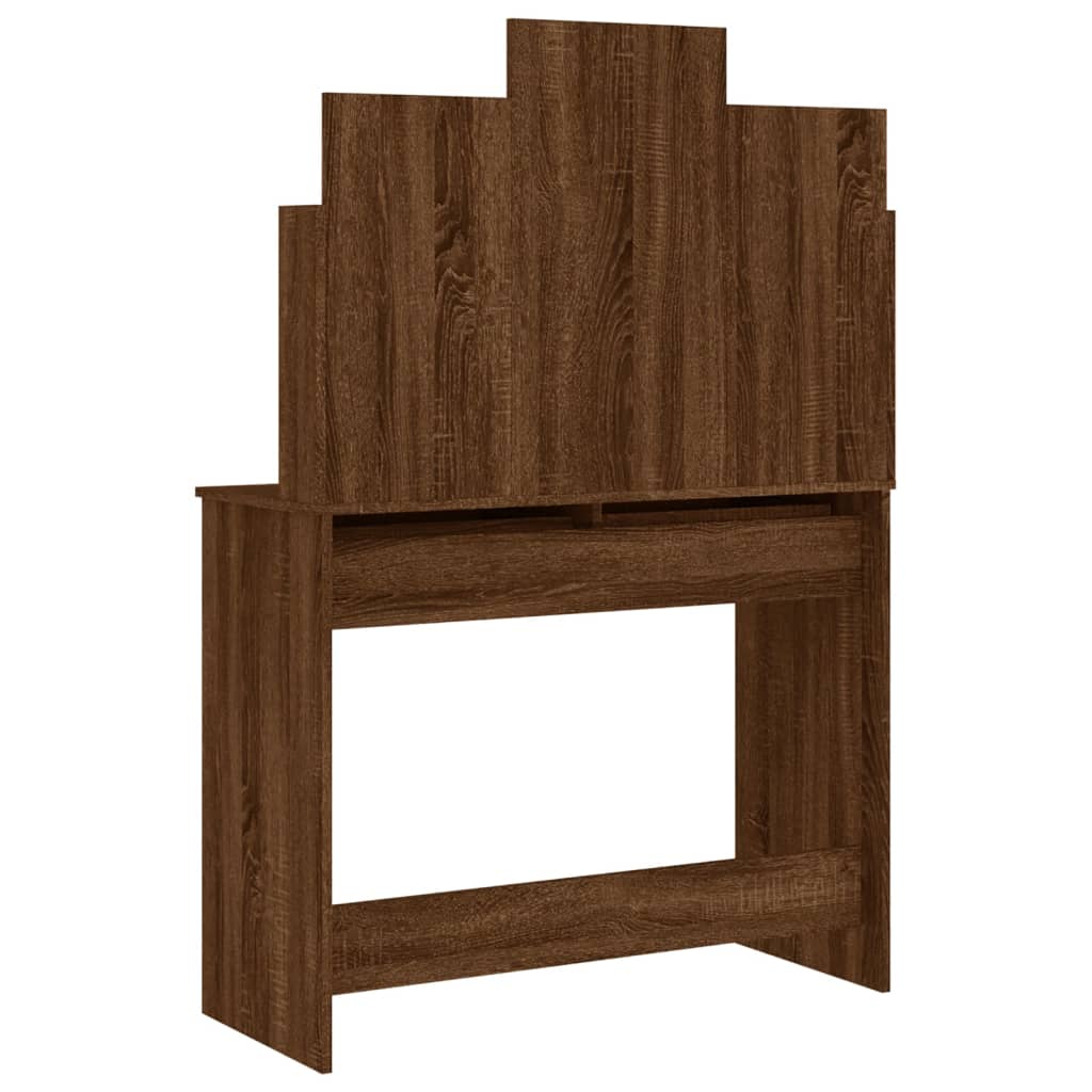 Coiffeuse avec miroir chêne marron 96x39x142 cm - XIOS