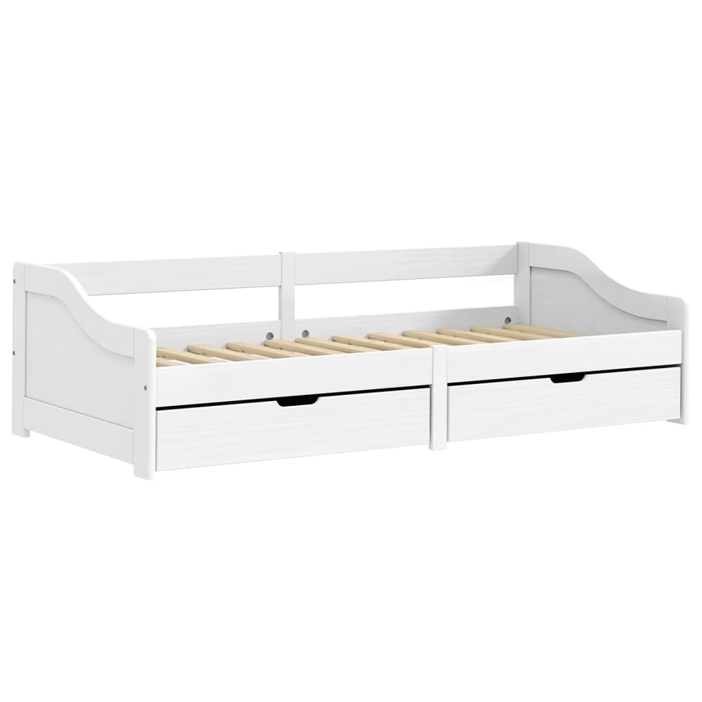 Lit de jour avec 2 tiroirs sans matelas IRUN blanc 90x200 cm - XIOS