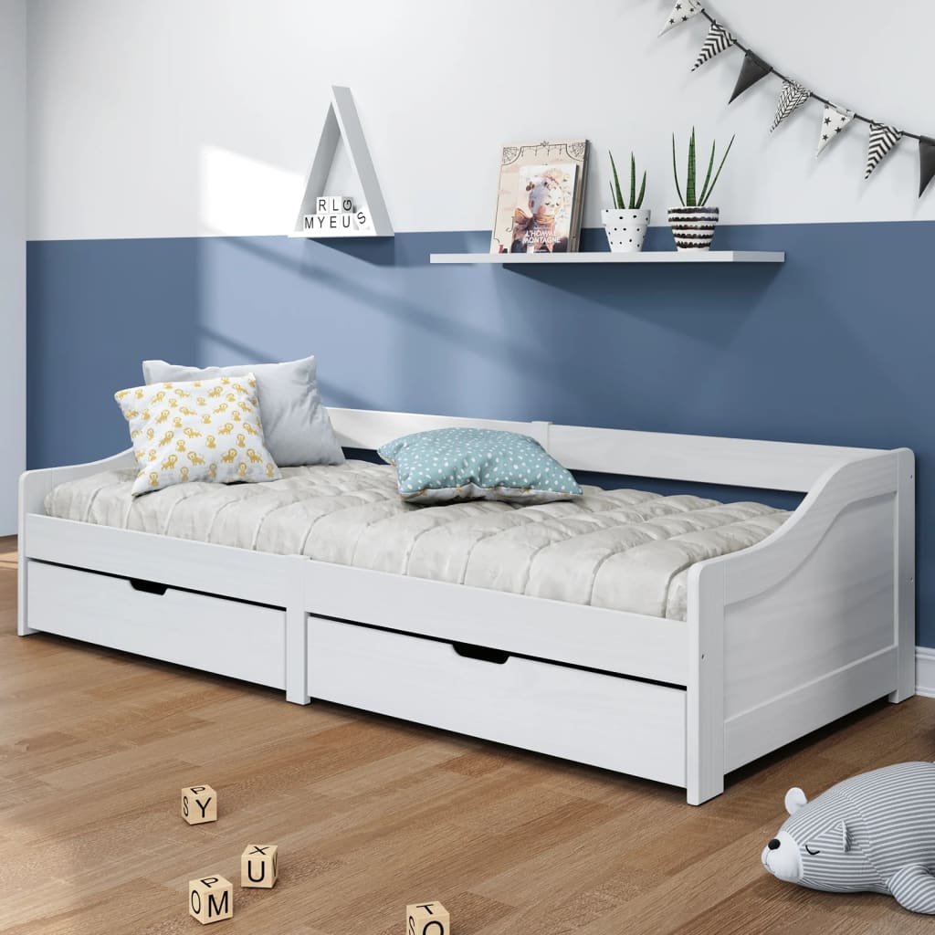 Lit de jour avec 2 tiroirs sans matelas IRUN blanc 90x200 cm - XIOS