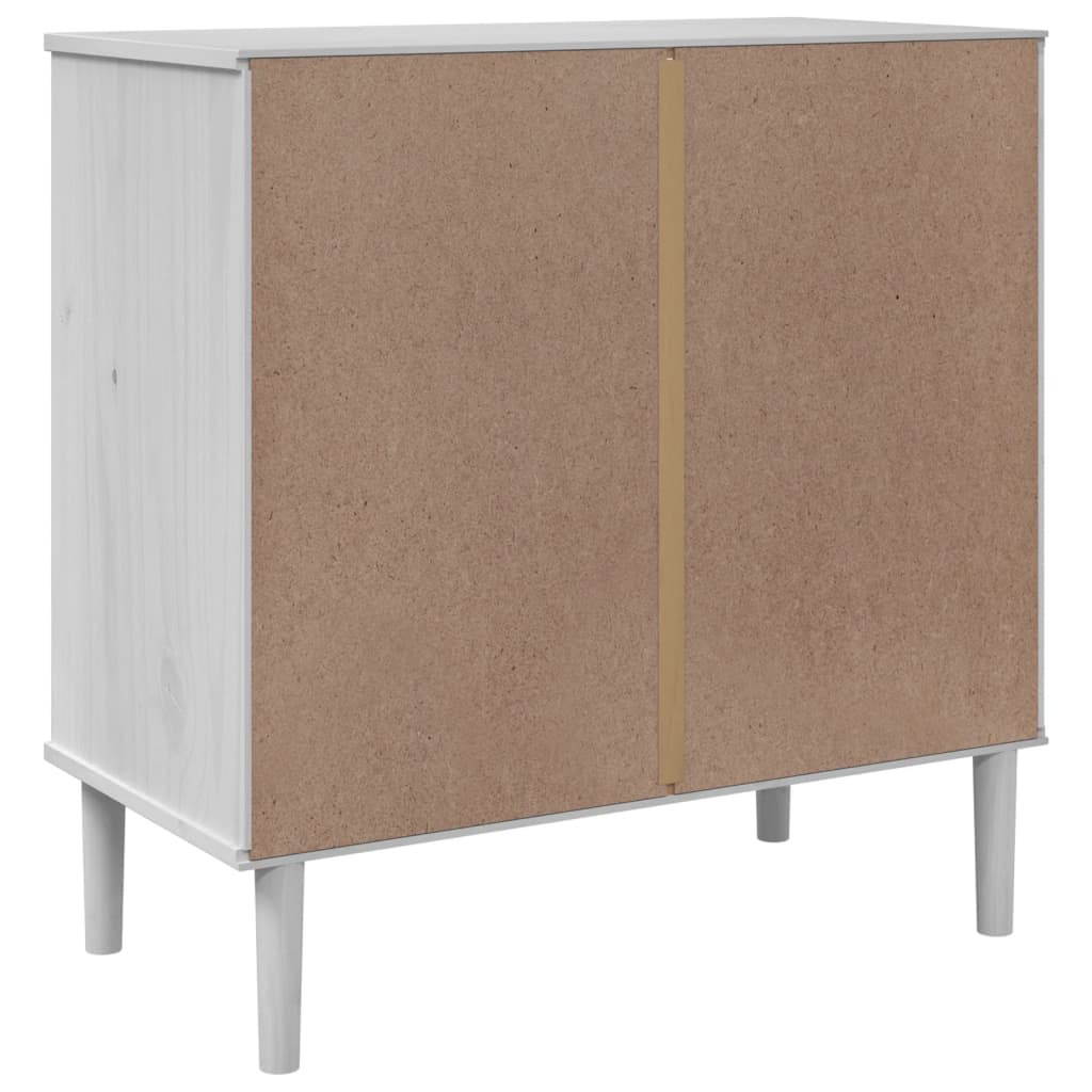 Buffet SENJA aspect rotin blanc 80x40x80 cm bois massif de pin - XIOS