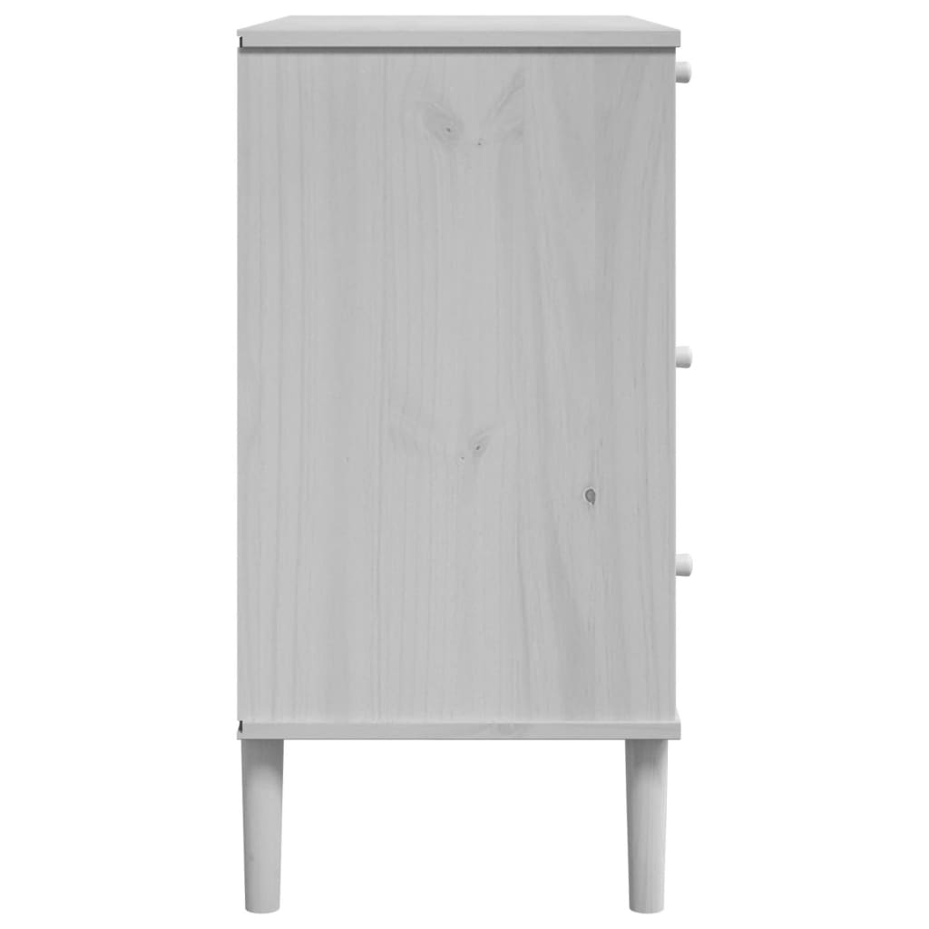 Commode SENJA aspect de rotin blanc bois de pin solide - XIOS